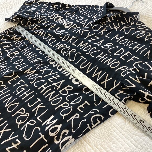Moschino Jeans Alphabet Print Mens Shirt XXL Y2k Iconic 2000's Vintage - Picture 6 of 10